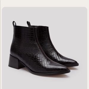 E8 by Miista Elin Croc Pattern Ankle Boots